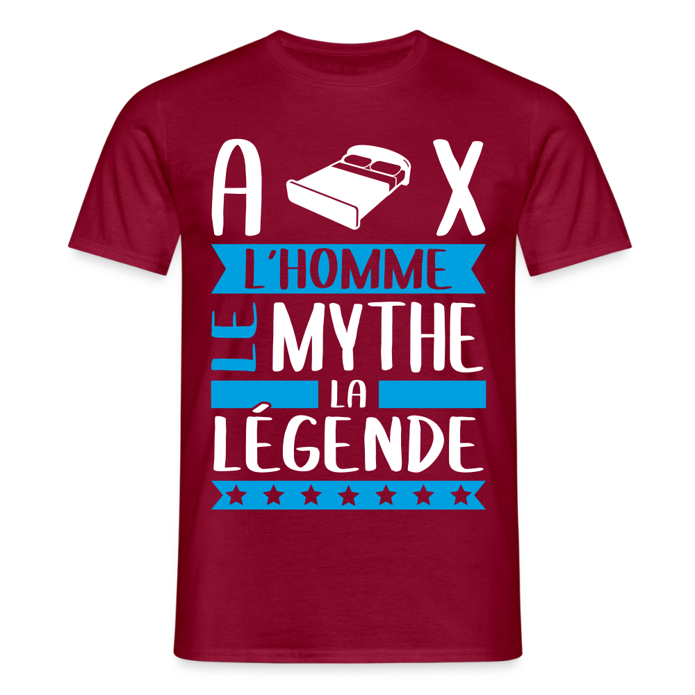 T-shirt homme Alix rébus – L’homme, le mythe, la légende - rouge brique