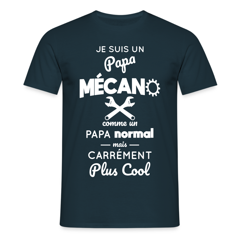T-shirt Homme - Papa mécano plus cool - marine