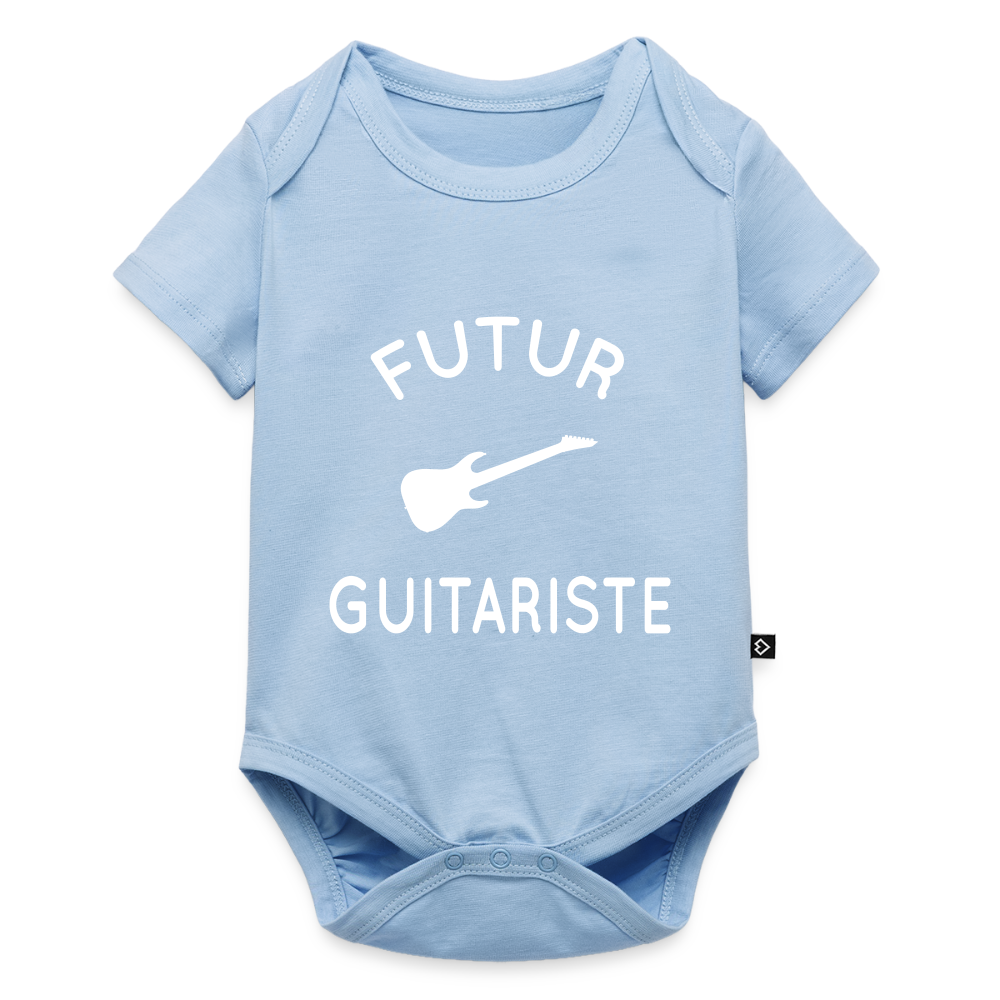 Body Bébé bio manches courtes - Futur guitariste - bleu clair