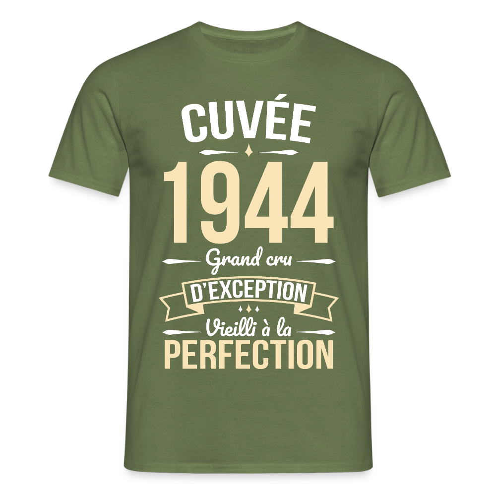 T-shirt Homme - Anniversaire 81 Ans - Cuvée 1944 - vert militaire
