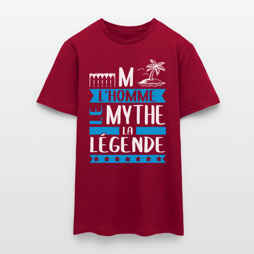 T-shirt homme Emile rébus – L’homme, le mythe, la légende - rouge brique