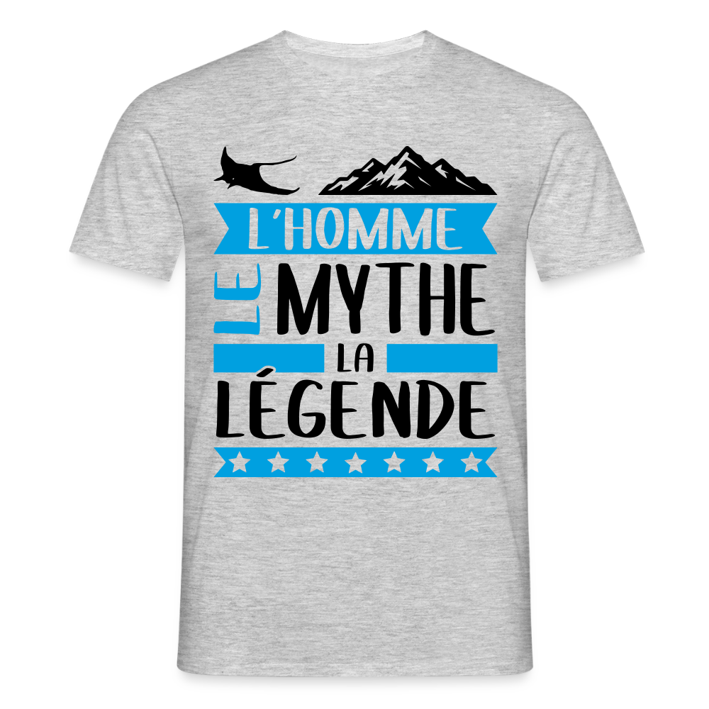 T-shirt homme coloris clair Raymond en rébus – L’homme, le mythe, la légende - gris chiné