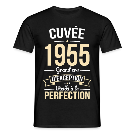 T-shirt Homme - Anniversaire 70 Ans - Cuvée 1955 - noir