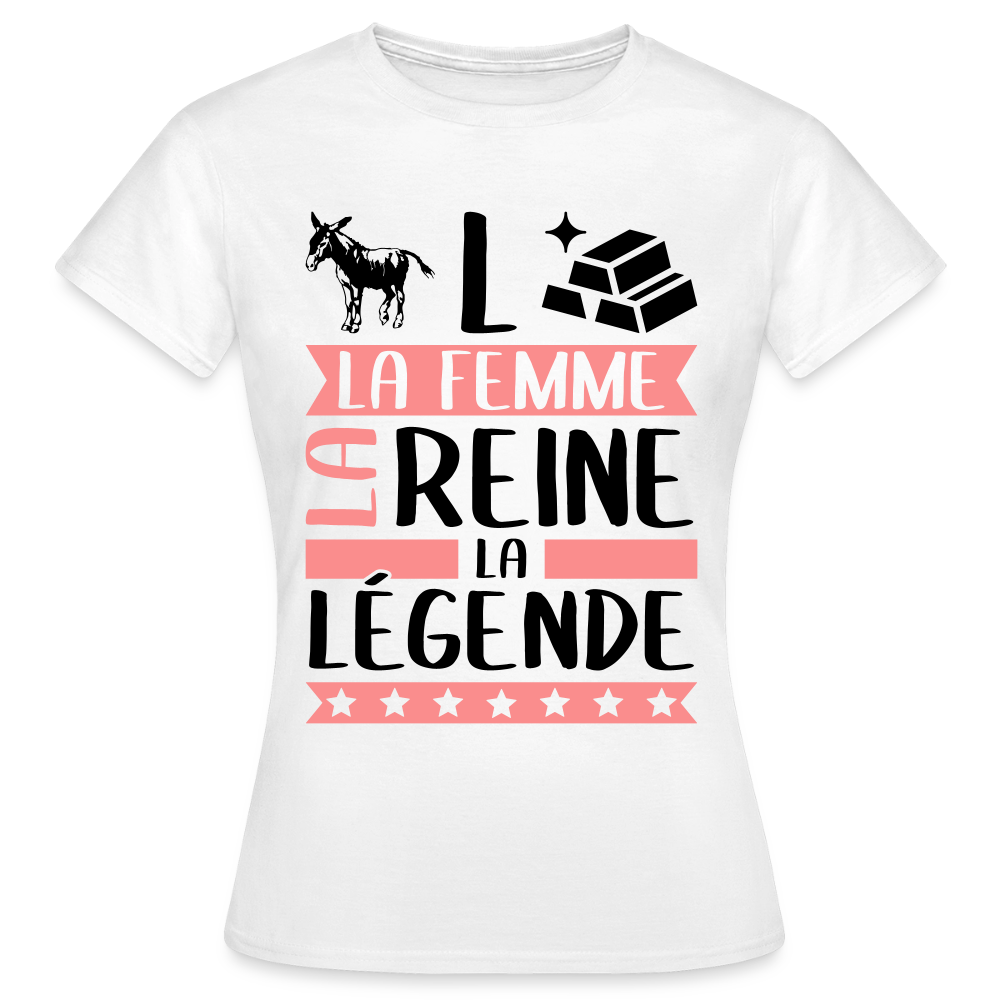 T-shirt femme coloris clair Anne-Laure rébus – La femme, la reine, la légende - blanc