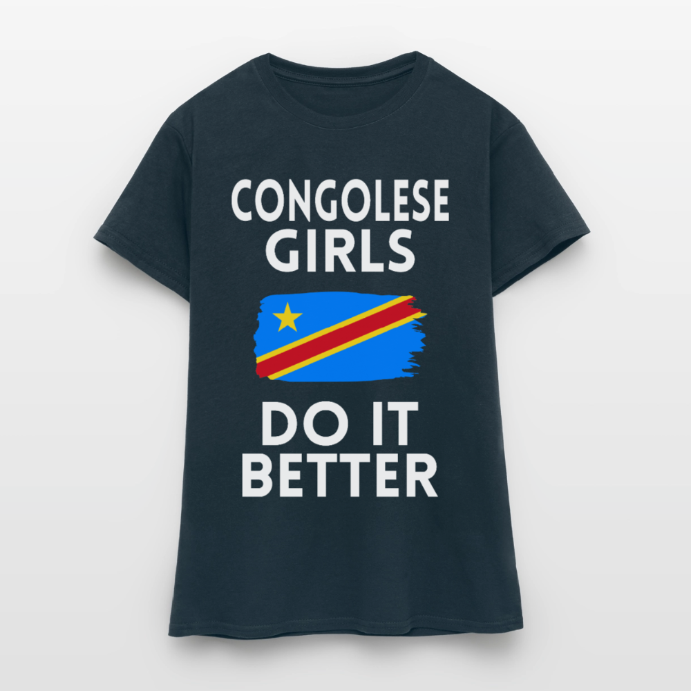 T-shirt femme - Congolese Girls Do It Better - RDC - marine