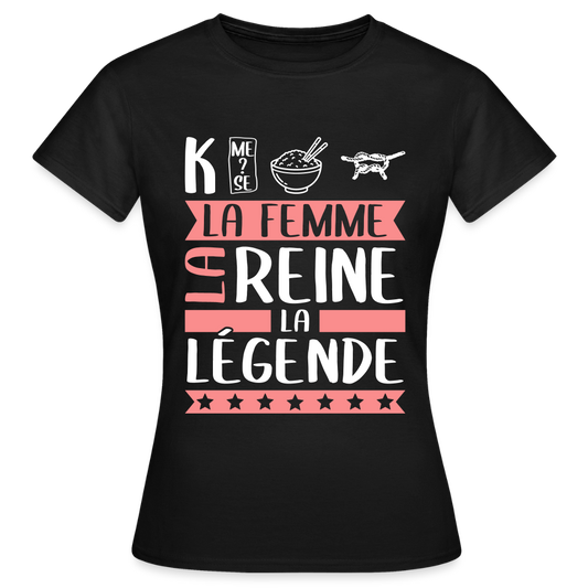 T-shirt femme Catherine rébus – La femme, la reine, la légende - noir