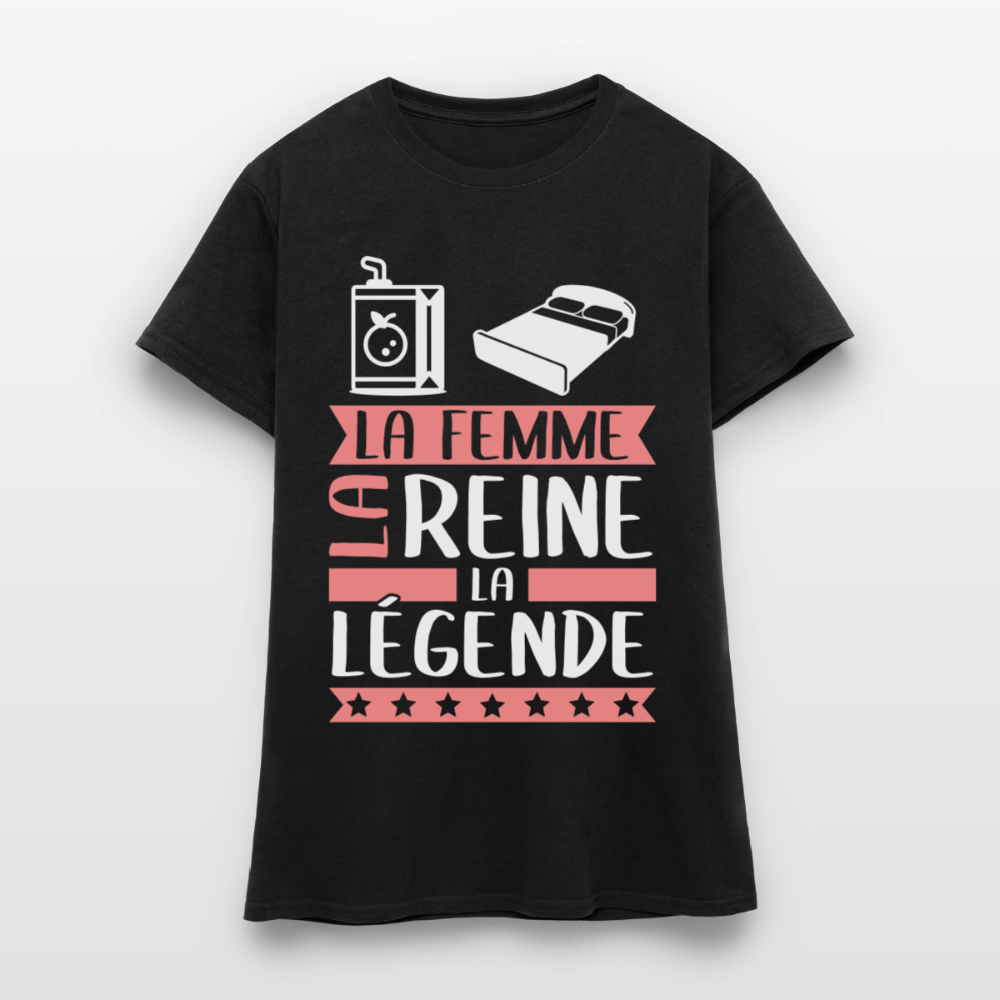 T-shirt femme Julie rébus – La femme, la reine, la légende - noir
