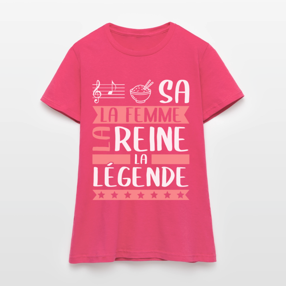 T-shirt femme Larissa rébus – La femme, la reine, la légende - rose azalée