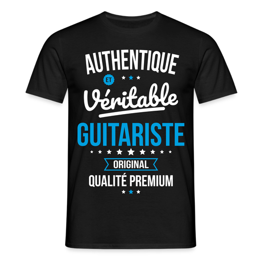 T-shirt Homme - Authentique et véritable Guitariste - noir