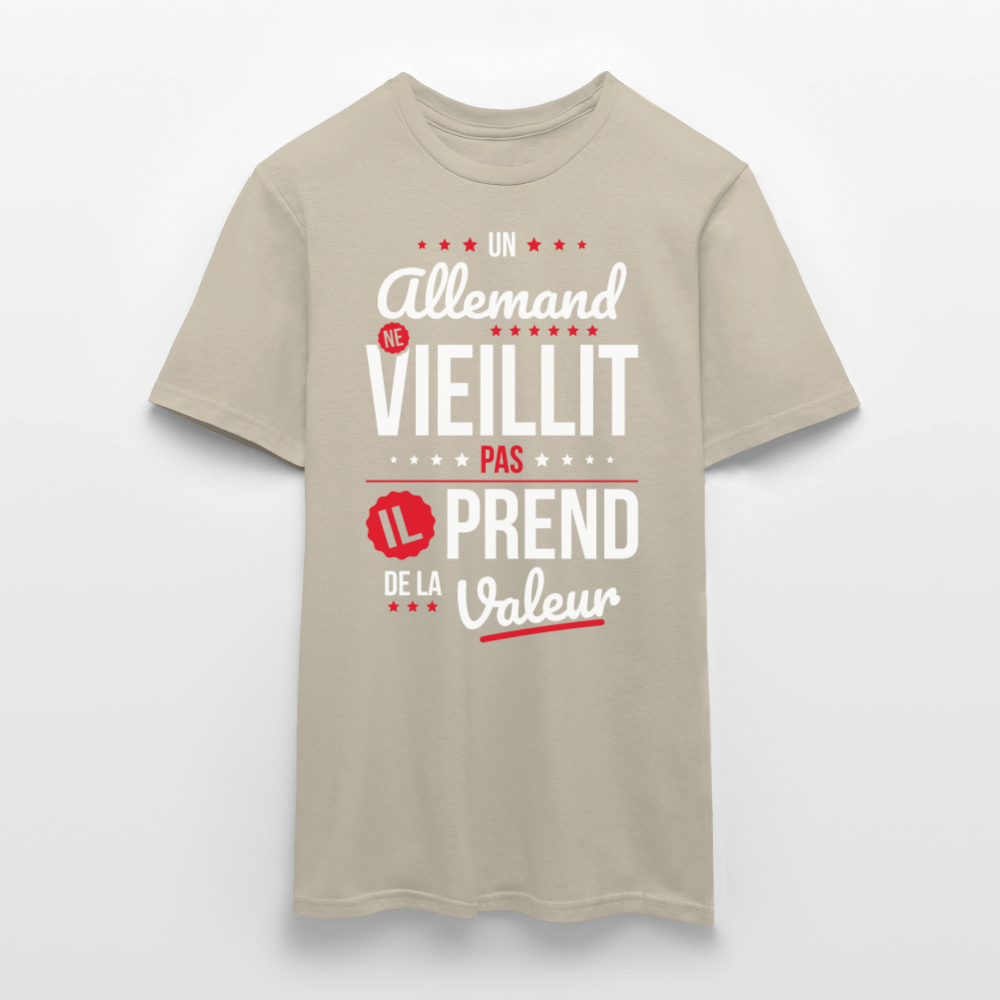 T-shirt Homme - Un Allemand ne vieillit pas - beige sable