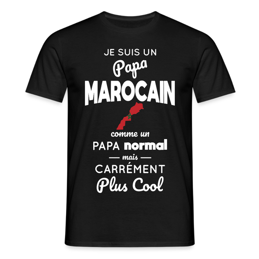 T-shirt Homme - Papa Marocain Plus Cool - noir