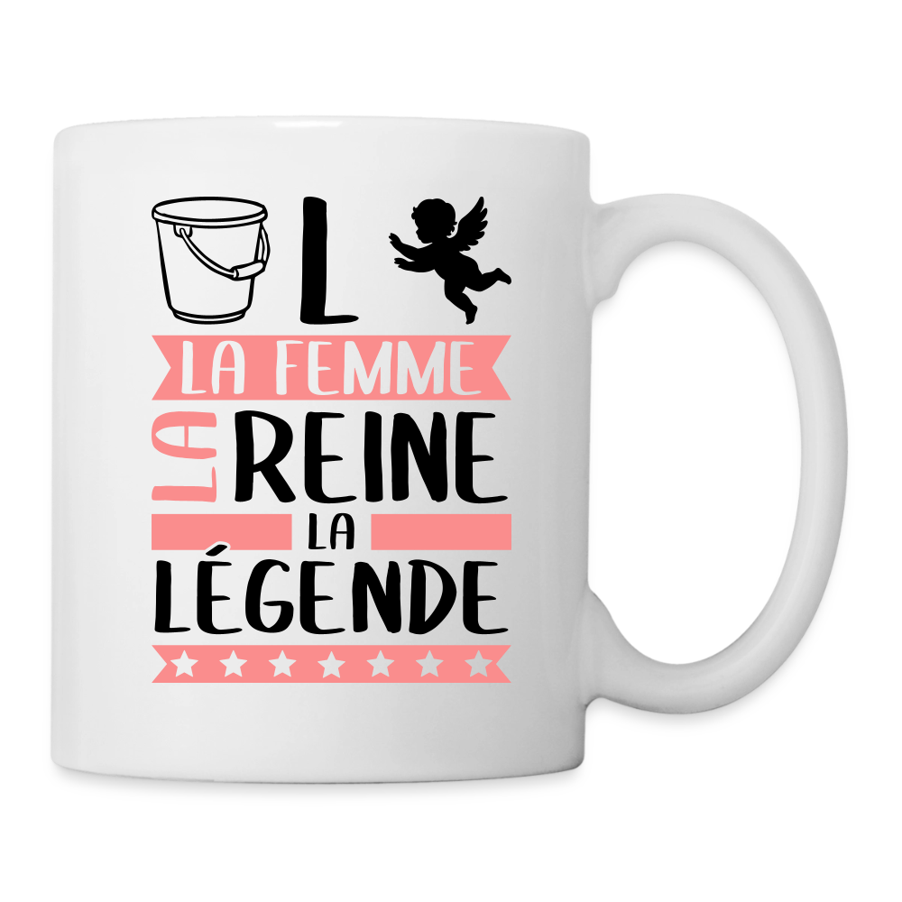 Mug blanc Solange rébus – La femme, la reine, la légende - blanc