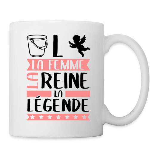 Mug blanc Solange rébus – La femme, la reine, la légende - blanc