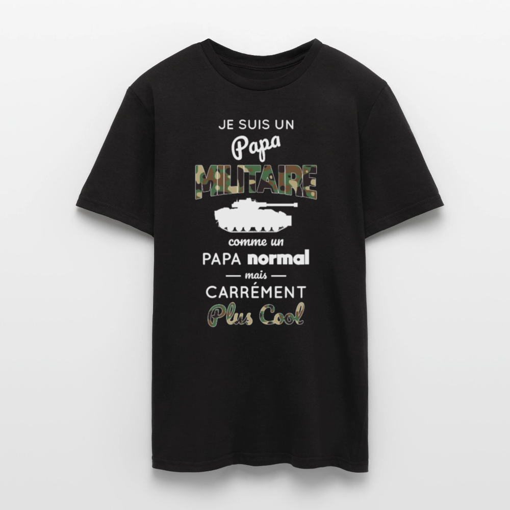 T-shirt Homme - Papa militaire plus cool - noir
