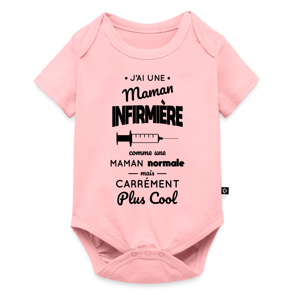 Body Bébé bio manches courtes - J'ai une maman infirmière - rose