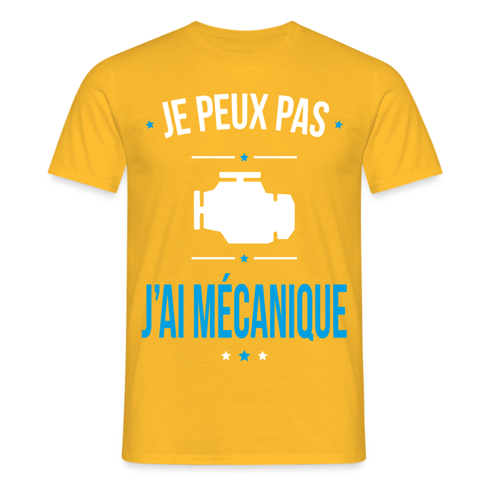 T-shirt Homme - Je peux pas j'ai Mécanique - jaune