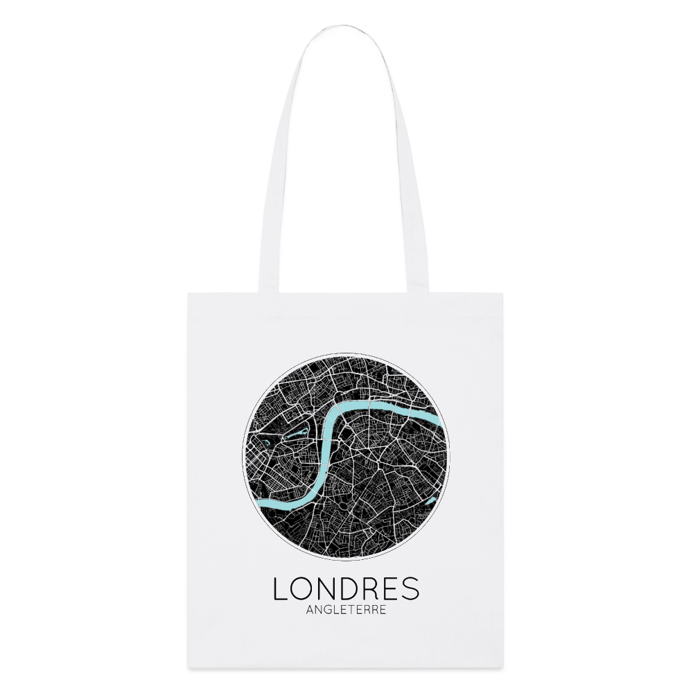 Tote Bag Londres Bio Coloris Clair – Plan de Londres - blanc