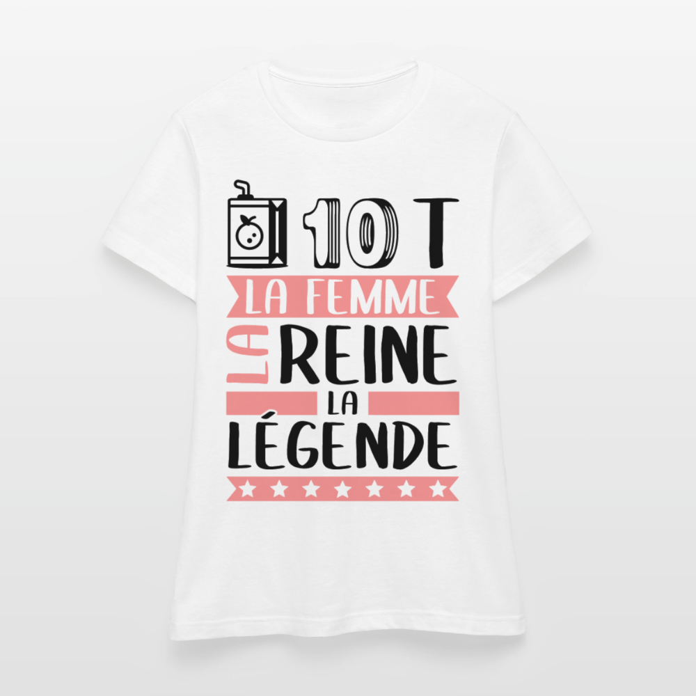 T-shirt femme coloris clair Judith rébus – La femme, la reine, la légende - blanc