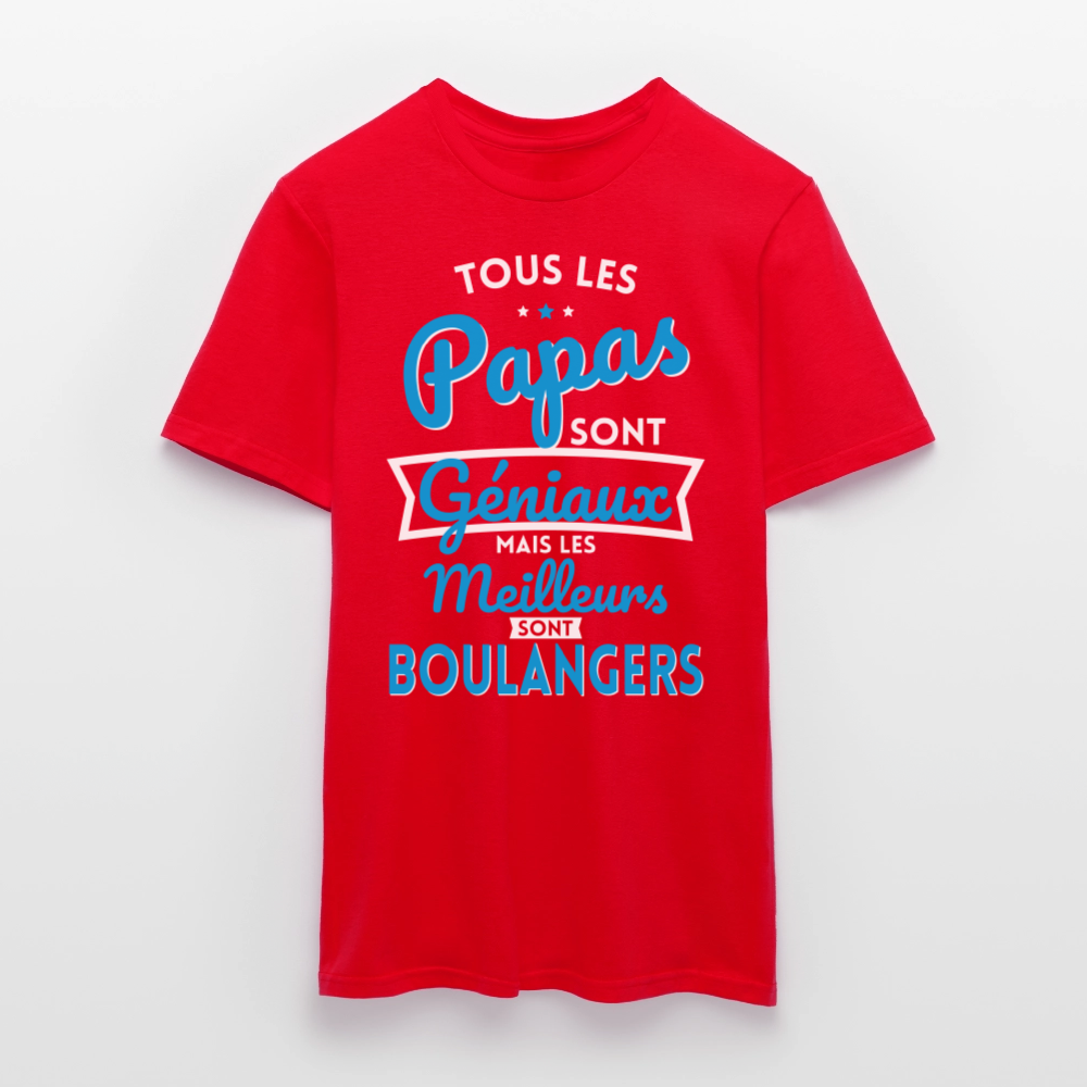 T-shirt Homme - Papas géniaux - Les meilleurs sont boulangers - rouge