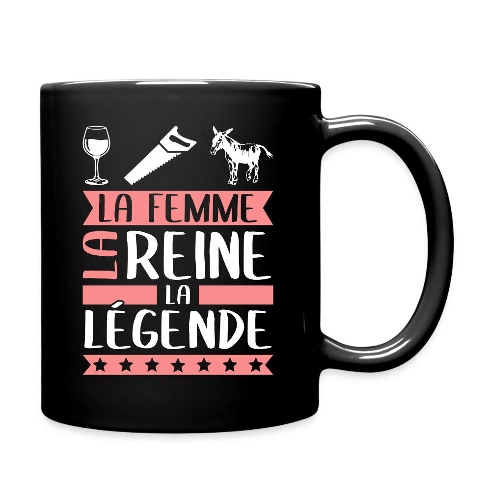 Mug uni Vinciane rébus – La femme, la reine, la légende - noir