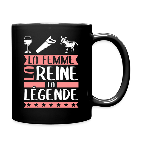 Mug uni Vinciane rébus – La femme, la reine, la légende - noir