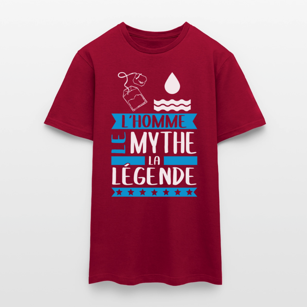 T-shirt homme Théo rébus – L’homme, le mythe, la légende - rouge brique