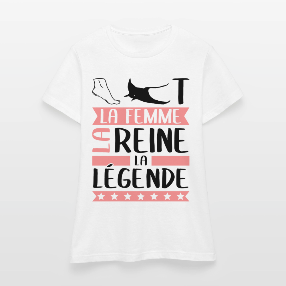 T-shirt femme coloris clair Pierrette rébus – La femme, la reine, la légende - blanc