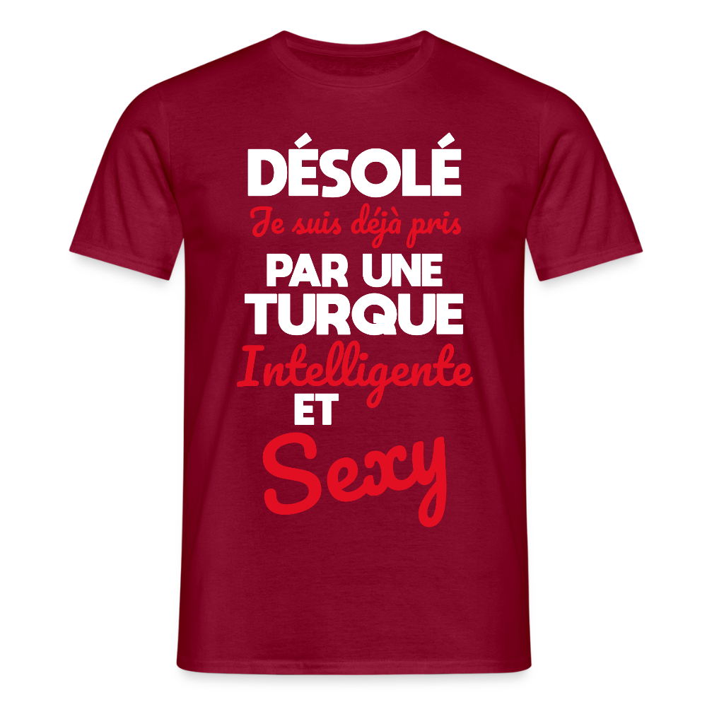 T-shirt Homme -  Je suis déjà pris par une Turque intelligente et sexy - rouge brique
