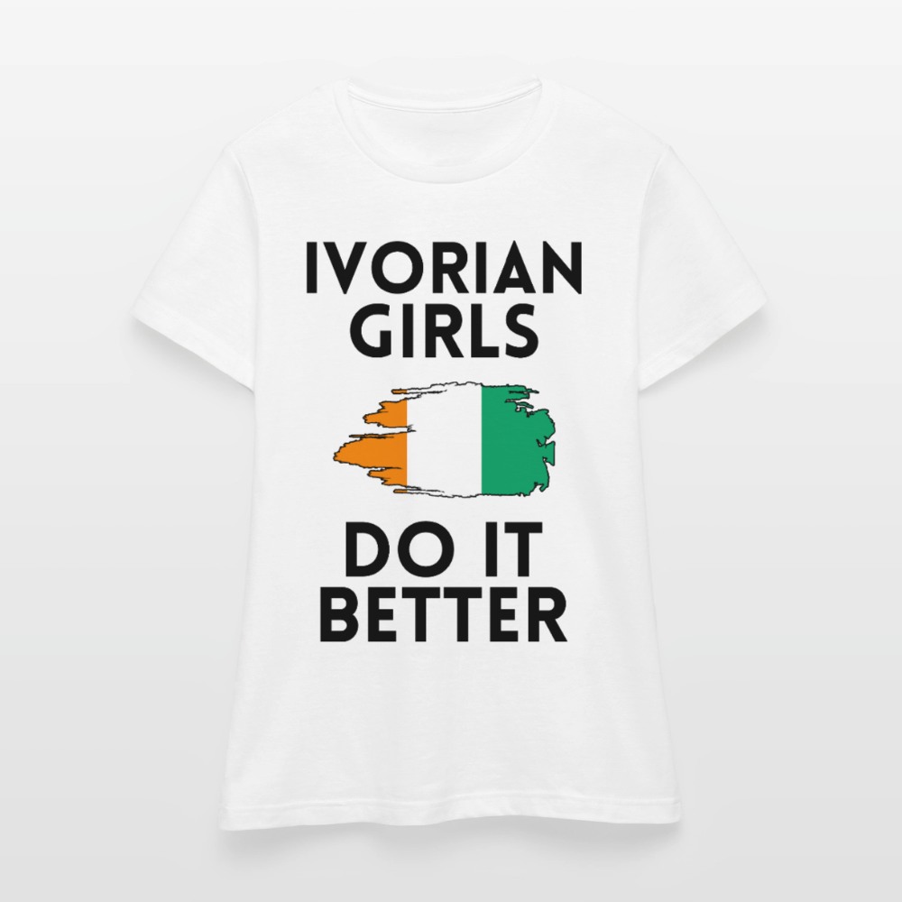 T-shirt femme coloris clair - Ivorian Girls Do It Better - blanc