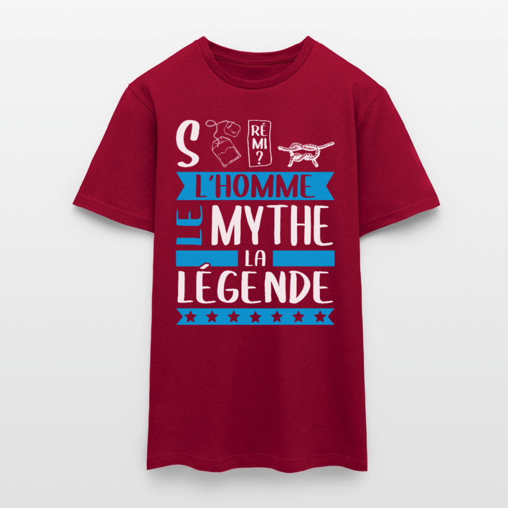 T-shirt homme Stéphane rébus – L’homme, le mythe, la légende - rouge brique