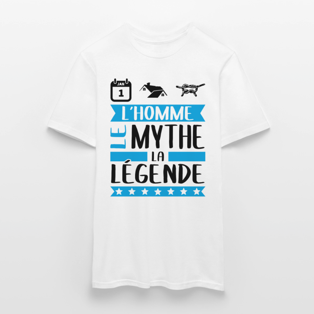 T-shirt homme coloris clair Antoine rébus – L’homme, le mythe, la légende - blanc