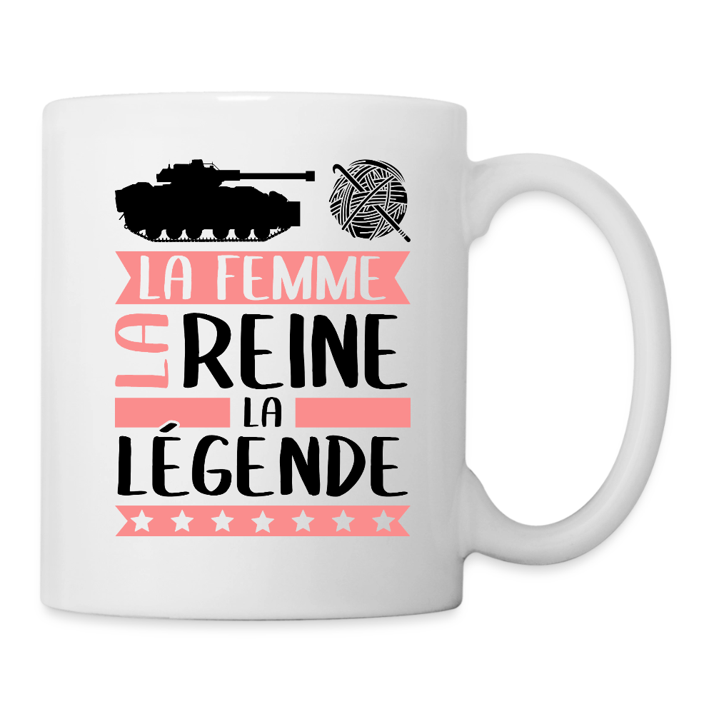 Mug blanc Charlène rébus – La femme, la reine, la légende - blanc