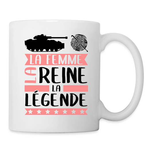 Mug blanc Charlène rébus – La femme, la reine, la légende - blanc