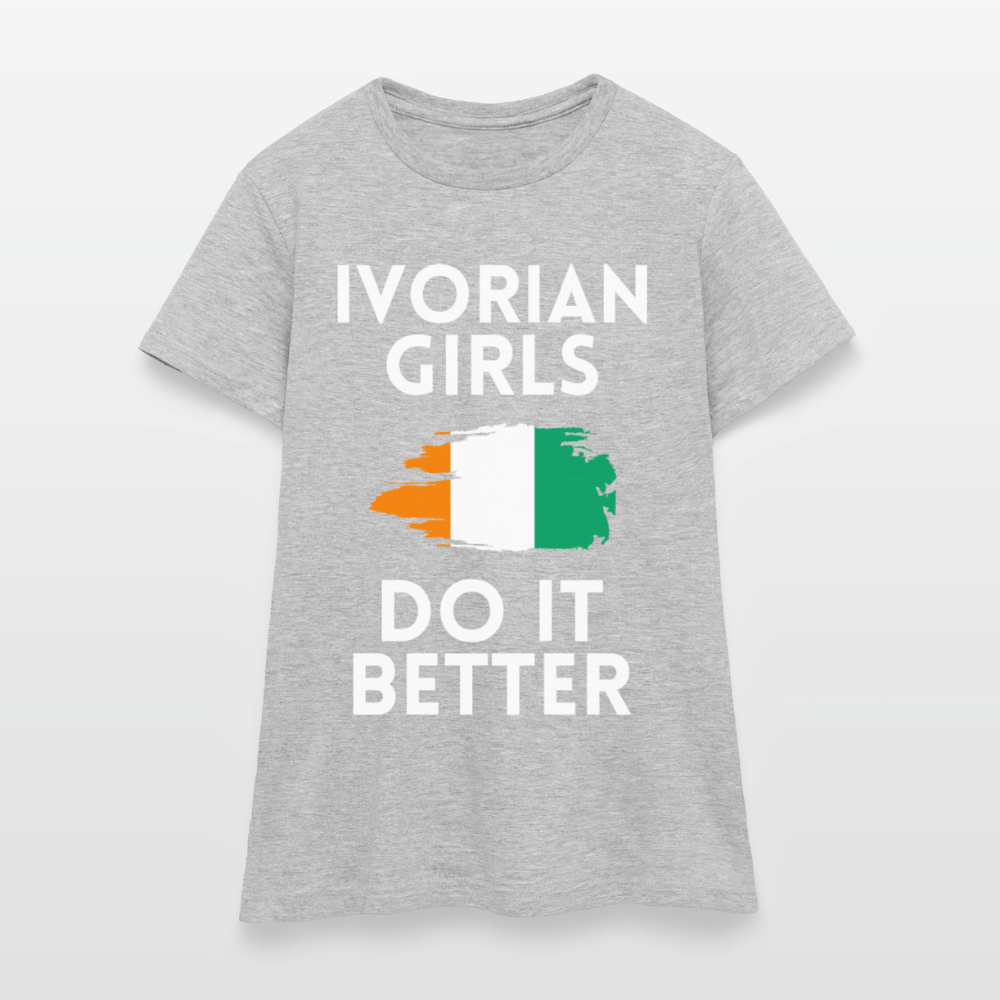 T-shirt femme - Ivorian Girls Do It Better - gris chiné