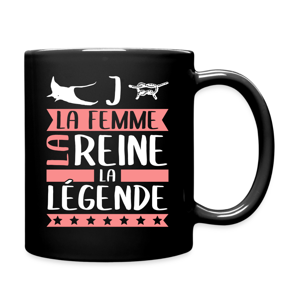 Mug uni Régine rébus – La femme, la reine, la légende - noir