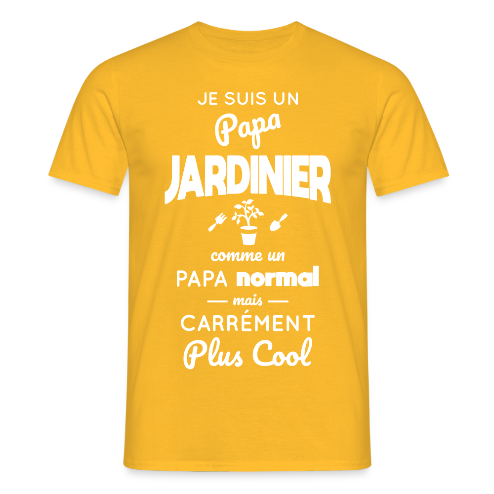 T-shirt Homme - Papa jardinier plus cool - jaune
