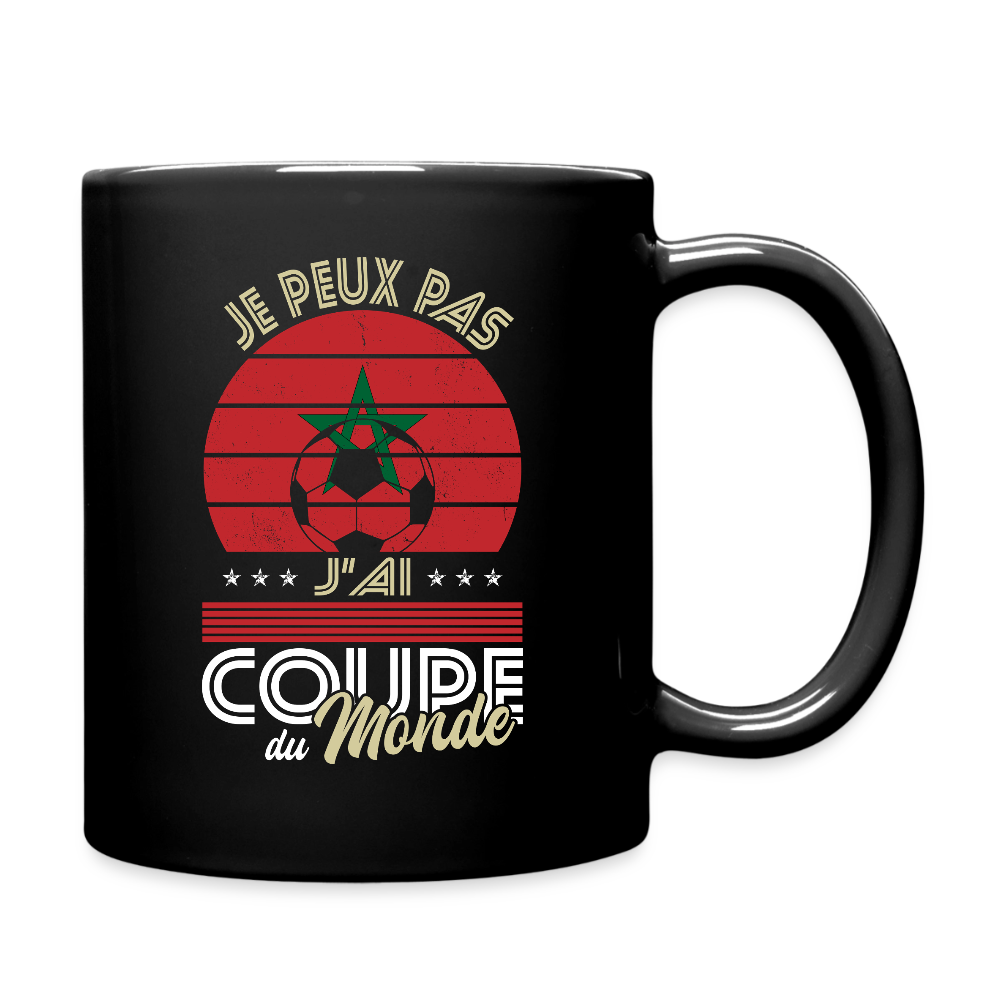 Mug uni - Je peux pas j'ai Coupe du Monde - Maroc - noir