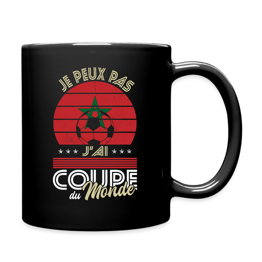 Mug uni - Je peux pas j'ai Coupe du Monde - Maroc - noir