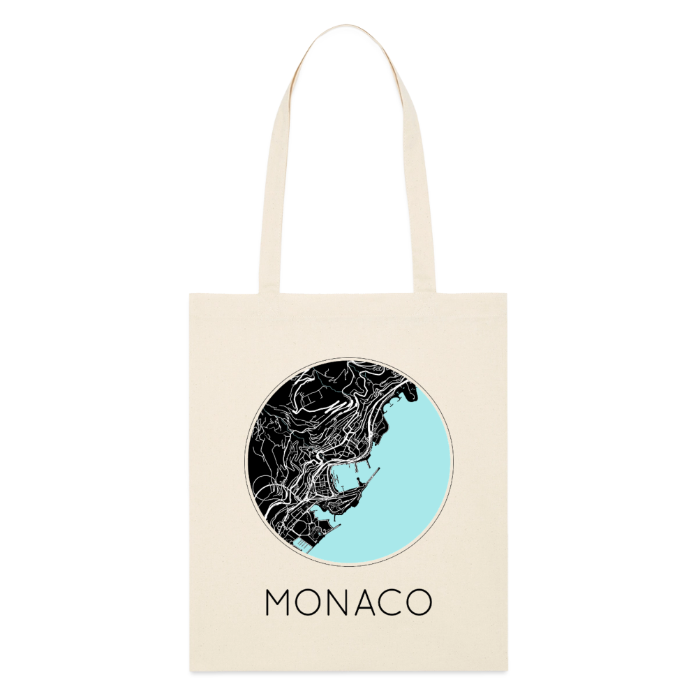 Tote Bag Monaco Bio Coloris Clair – Plan de Monaco - écru doux