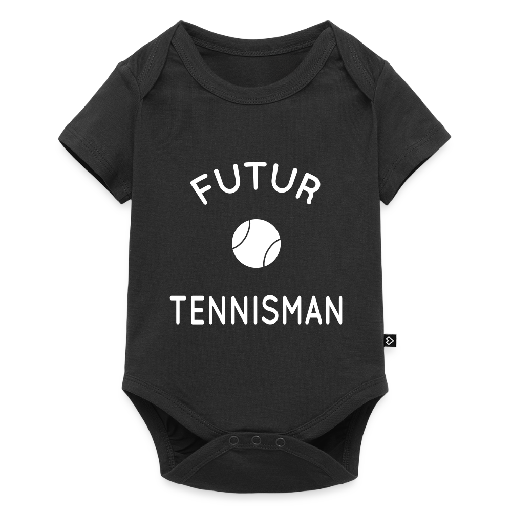 Body Bébé bio manches courtes - Futur tennisman - noir