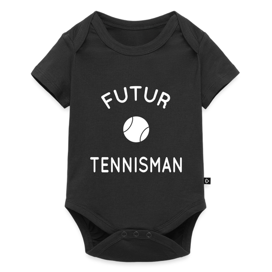 Body Bébé bio manches courtes - Futur tennisman - noir