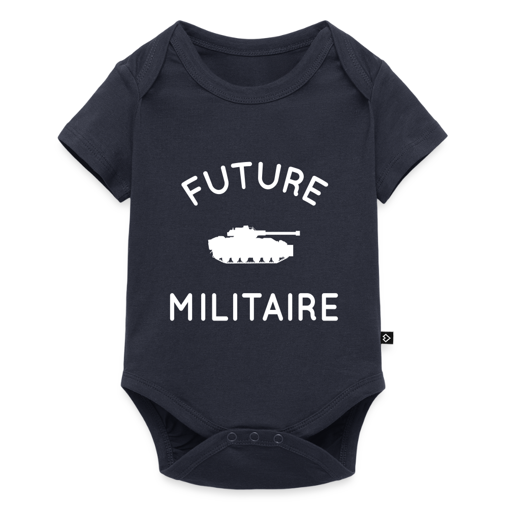 Body Bébé bio manches courtes - Future militaire - bleu marine