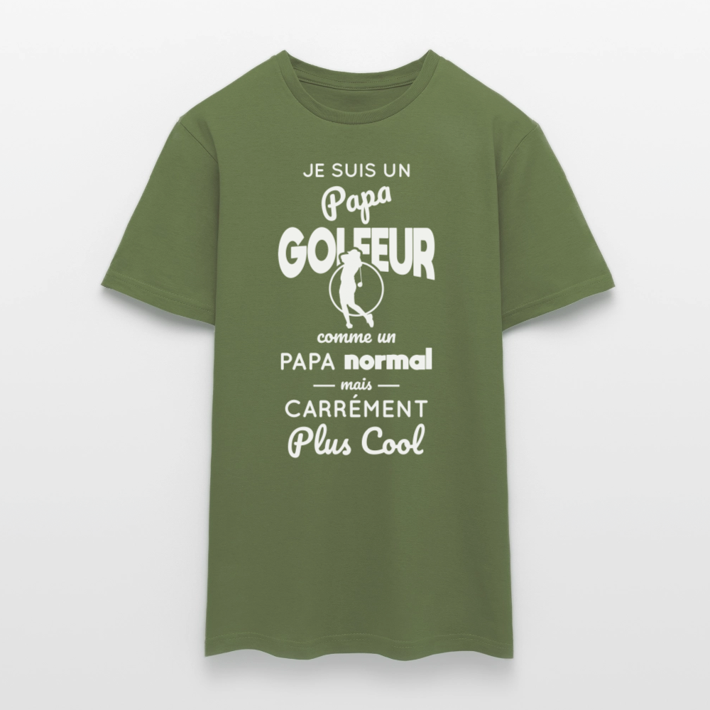 T-shirt Homme - Papa golfeur plus cool - vert militaire