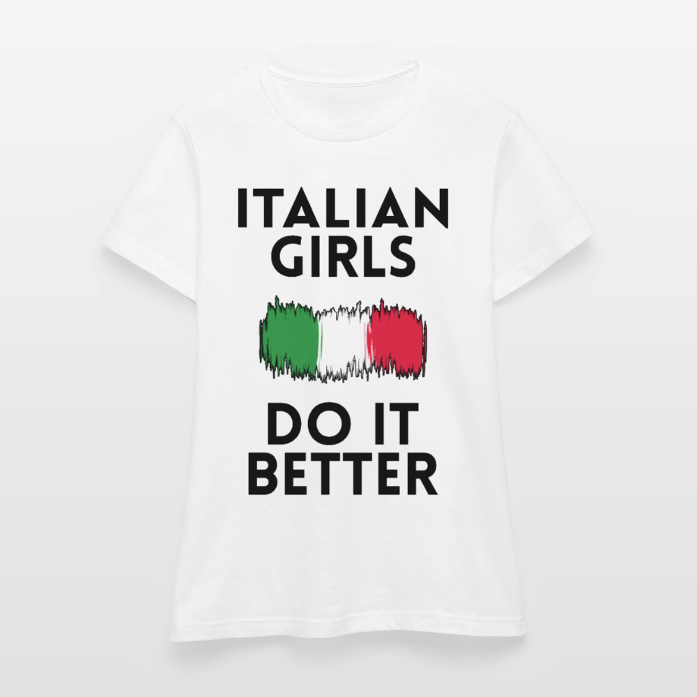 T-shirt femme coloris clair - Italian Girls Do It Better - blanc