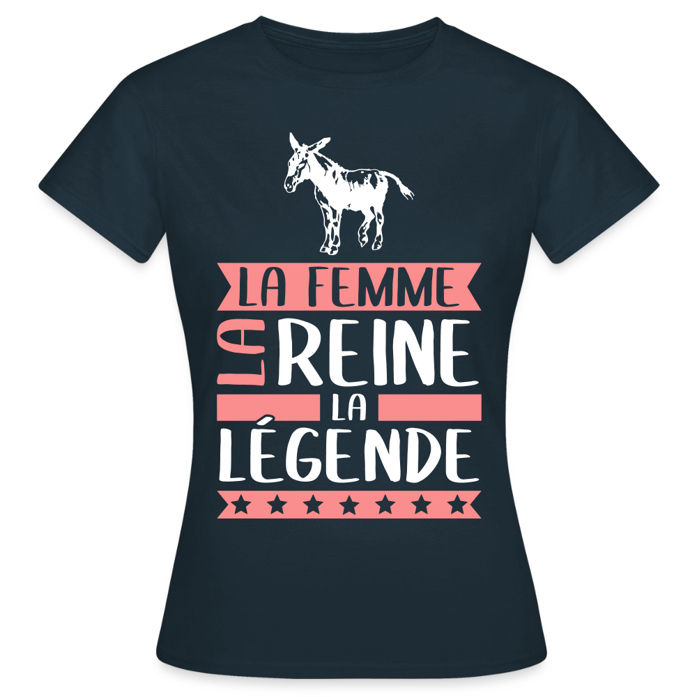 T-shirt femme Anne rébus – La femme, la reine, la légende - marine