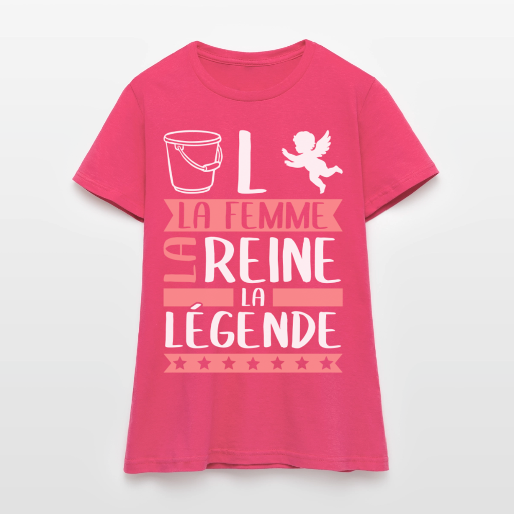 T-shirt femme Solange rébus – La femme, la reine, la légende - rose azalée