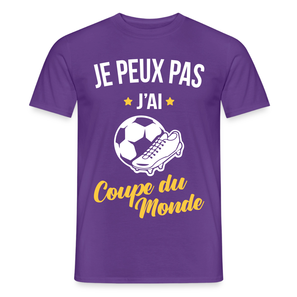 T-shirt Homme - Je peux pas j'ai Coupe du Monde - violet