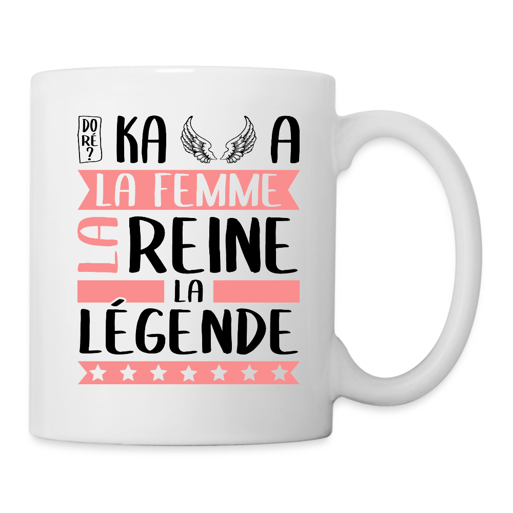 Mug blanc Michaëlla rébus – La femme, la reine, la légende - blanc