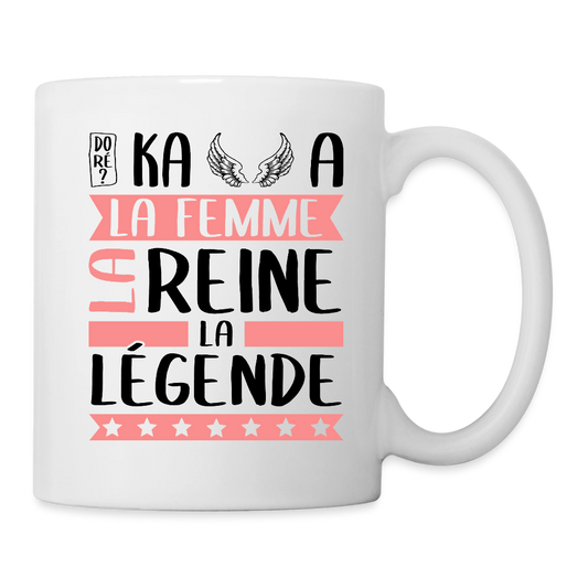 Mug blanc Michaëlla rébus – La femme, la reine, la légende - blanc