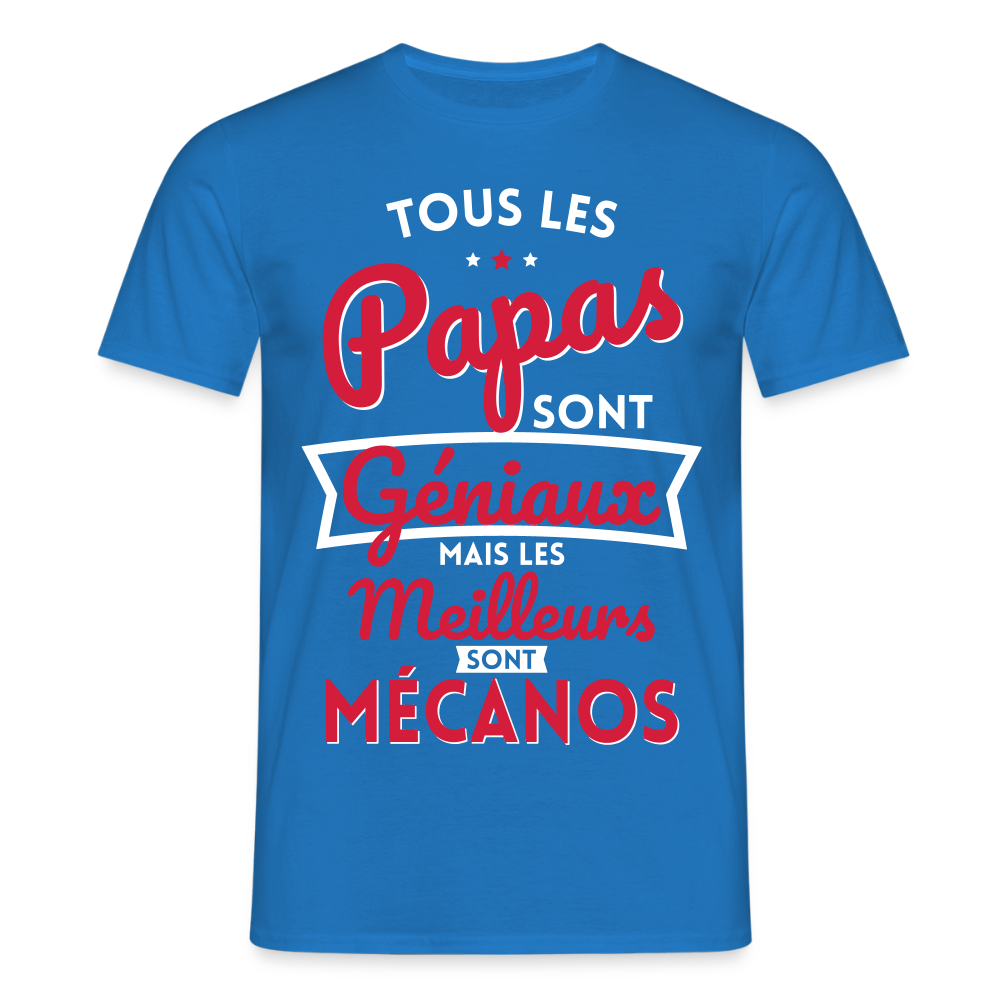 T-shirt Homme - Papas géniaux - Les meilleurs sont mécanos - bleu royal